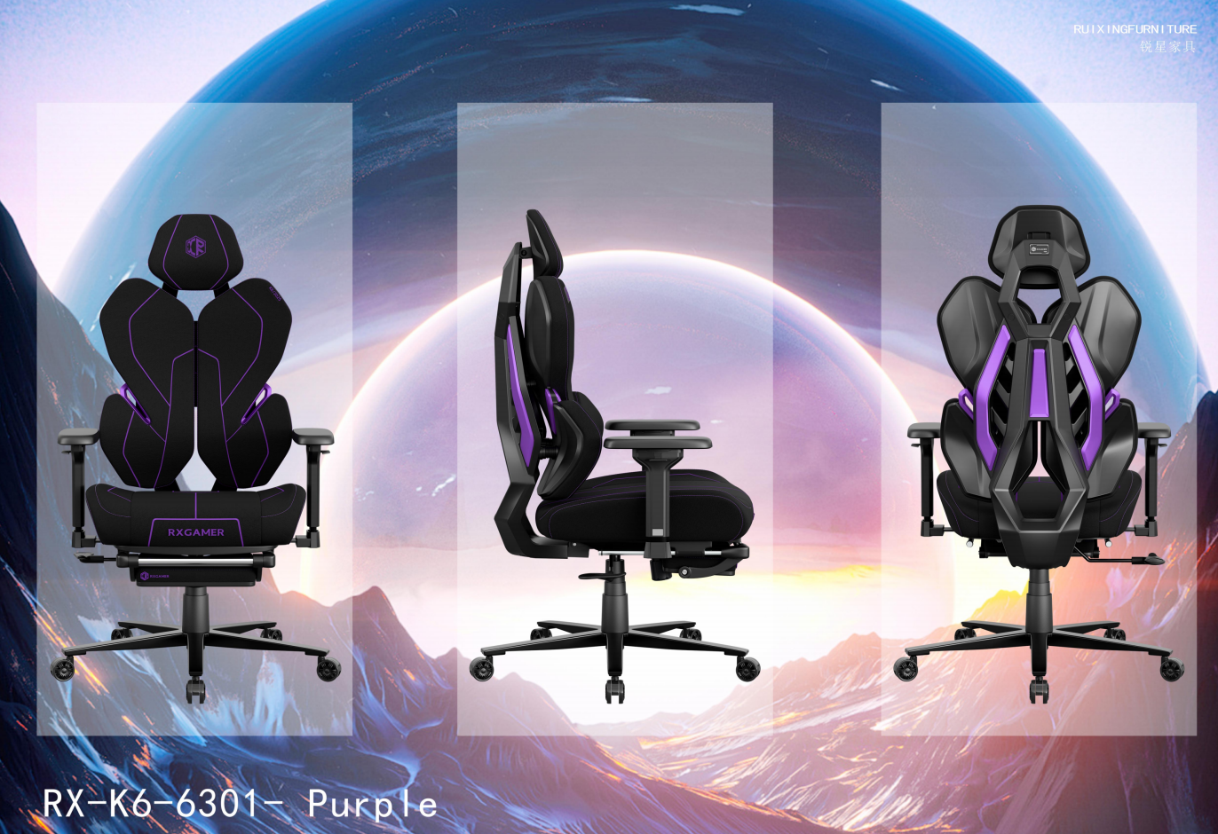 RXGAMER RX-K6-6301 con poggiapiedi: sedia da gioco e da ufficio ergonomica che ridefinisce il comfort
